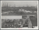 Houses and steel mills in Aliquippa, Pennsylvania.