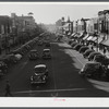 Traffic on the main street of Fayetteville, North Carolina at about five o'clock, when the workers start coming out of Fort Bragg, North Carolina.