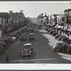 Traffic on the main street of Fayetteville, North Carolina at about five o'clock, when the workers start coming out of Fort Bragg, North Carolina.