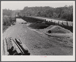 The first paved highway to be built through Heard County. The old bridge at Franklin has not yet been torn down. Franklin, Heard County, Georgia.