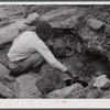 Son of Mr. Frank Cunningham, FSA (Farm Security Administration) borrower, gets some water from the spring, the only source for the family. Near Franklin, Heard County, Georgia.