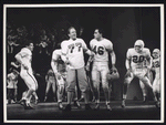 Ray Bolger and Ron Husmann (center) in the stage production All American