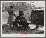 Mrs. L. Smith making her own soap on their farm in Carroll County, Georgia.