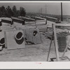 Privies being built by FSA (Farm Security Administration). Greene County, Georgia