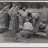 Inspecting newly-arrived chicks for the FSA (Farm Security Administration) Food for Defense program at the depot in Greensboro. Greene County, Georgia.