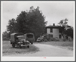 CCC (Civilian Conservation Corps) boys and trucks were used to help some of the families move out of the area being taken over by the Army in Caroline County, Virginia.
