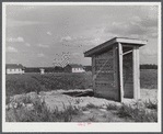 Group of prefabricated houses and privies that have been built by the FSA (Farm Security Administration) to take care of some of the white farmers who had to move out of the area taken over by the Army for maneuver grounds. Milford, Caroline County, Va.