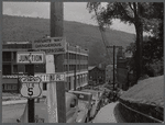 A street leading to the main thoroughfare in Brattleboro, Vermont.