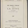 Program from opening night of the Jewish-American Grand Opera Company production of F. Halevy's La Juive