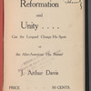 Reformation and unity 