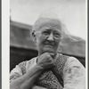 Mrs. Carrie E. Loadwick, lifelong resident of area being taken over by the Army, who is moving to the town of Adams. Leraysville, New York.