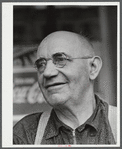 Mr. Merton Hoover, postmaster, sixty-three years old, who loses his position through the wiping out of the town of Sterlingville, New York, in the Pine Camp expansion area. He is moving to West Carthage, New York.
