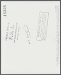Mr. Merton Hoover, postmaster, sixty-three years old, who loses his position through the wiping out of the town of Sterlingville, New York, in the Pine Camp expansion area. He is moving to West Carthage, New York.