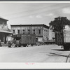 Main street in Evans Mills, New York, which is just outside the area being taken over by the Pine Camp expansion. Many of the residents in the area are moving here. Evans Mills, New York.