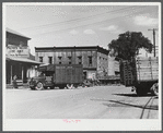 Main street in Evans Mills, New York, which is just outside the area being taken over by the Pine Camp expansion. Many of the residents in the area are moving here. Evans Mills, New York.