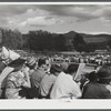 People in the grandstand watching the sulky races at the Rutland Fair, Vermont.