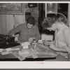 Painting signs for the exhibits at the World's Fair, Tunbridge, Vermont.