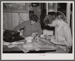 Painting signs for the exhibits at the World's Fair, Tunbridge, Vermont.