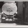 Milk truck in front of a creamery in Enosburg Falls, Vermont.