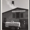 Milk truck in front of the New England Dairies in Enosburg Falls, Vermont.