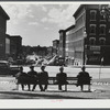 In the square, facing the main street in Saint Albans, Vermont.
