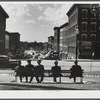 In the square, facing the main street in Saint Albans, Vermont.