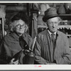 Mr. and Mrs. John Mentzer of Tunbridge in the antique building at the World's Fair. Tunbridge, Vermont.