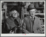 Mr. and Mrs. John Mentzer of Tunbridge in the antique building at the World's Fair. Tunbridge, Vermont.