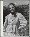 Mrs. George Delano dressed in old-fashioned costume at the World's Fair. Tunbridge, Vermont.