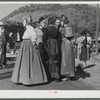 Vermonters dressed in old-fashion costumes who took part in the demonstration of old-fashion dances at the World's Fair in Tunbridge, Vermont.