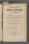 Catalogue des livres et manuscrits de la bibliothèque de feu M. Raetzel 