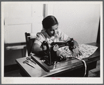 Christiansted, Saint Croix Island, Virgin Islands. Girls' sewing class in the Christiansted high school.