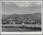 Yauco, Puerto Rico. The town, with slums sprawled on the hillside.