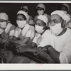 Chicago, Illinois. Provident Hospital. Students observing a (mock) operation.