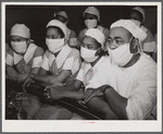 Chicago, Illinois. Provident Hospital. Students observing a (mock) operation.