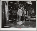 Sheffield, Alabama. Reynolds Alloys Company. Rolling cold aluminum sheets.