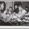 Fort Belvoir, Virginia. Sergeant George Camblair in the mess hall for lunch.