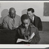 Boyd Jones at the Sunday school in Moses Chapel. Greene County, Georgia.