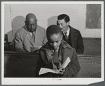 Boyd Jones at the Sunday school in Moses Chapel. Greene County, Georgia.