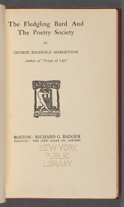 The fledgling bard and the poetry society