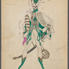 Soldier with white and gold cape with green jacket and boots, with sword