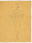Gentleman in top hat and cape and Lady in full gown with bonnet