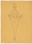 Gentleman in top hat and cape and Lady in full gown with bonnet