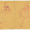 Gentleman in top hat and cape and Lady in full gown with bonnet