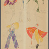Five preliminary sketches of figures and partial figures