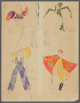 Five preliminary sketches of figures and partial figures