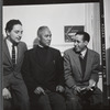 Rev. Joseph A. Delaine with unidentified cast members of the stage production A Land Beyond the River