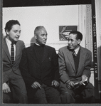 Rev. Joseph A. Delaine with unidentified cast members of the stage production A Land Beyond the River