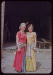 Unidentified performer and Frederica Fondo during a Metropolitan Opera tour of Aïda in Dallas