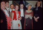 Salvatore Baccaloni, Eugene Conley, Lily Pons, Clifford Harvuot, unidentified woman, and Italo Tajo during a Metropolitan Opera tour of Il barbiere di Siviglia in Cleveland